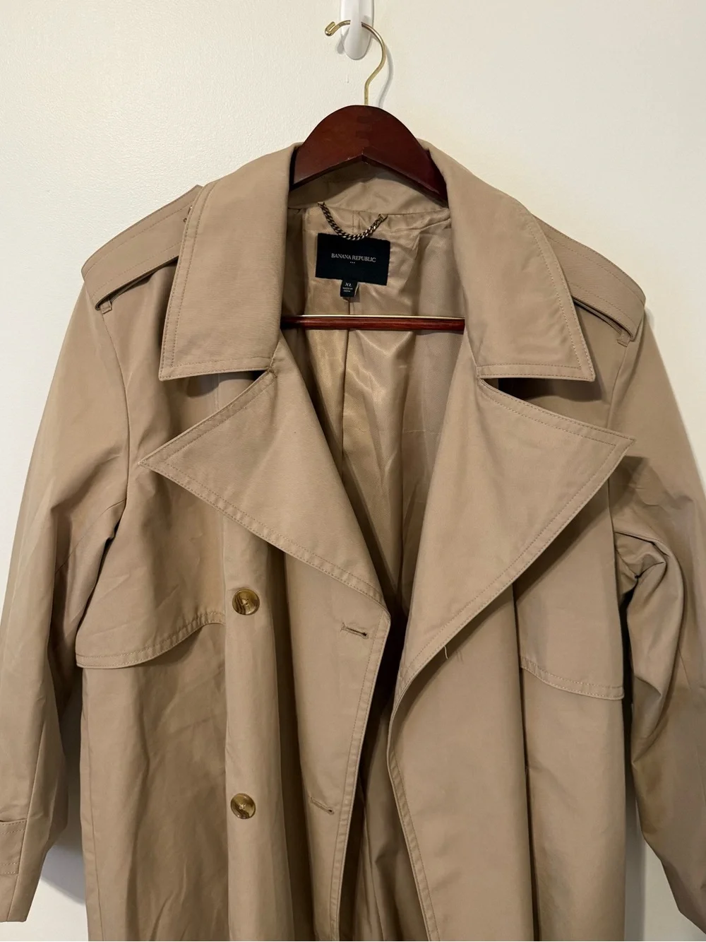 Banana Republic Tan Double-Breasted Trench Coat
